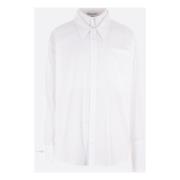 JordanLuca Vit Oversized Skjorta med Trompe l'Oeil Krage White, Herr