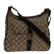 Gucci Vintage Pre-owned Canvas axelremsvskor Beige, Dam