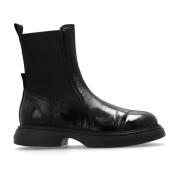 Ganni Ankelboots med logotyp Black, Dam