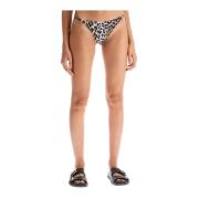 Ganni Leopard Print Bikini Briefs Beige, Dam