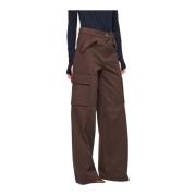 Silvian Heach Cargo byxor med fickor Brown, Dam