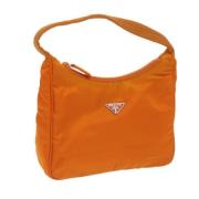 Prada Vintage Pre-owned Nylon handvskor Orange, Dam