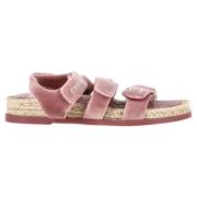 Chanel Vintage Pre-owned Sammet sandaler Pink, Dam