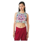 Antik Batik Handvirkad avkortad plastron Belinda Multicolor, Dam