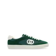 Gucci Gröna Sneakers Mesh Logo Patch Green, Herr