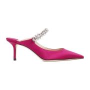 Jimmy Choo Lyxiga Rosa & Lila Satin Mules Pink, Dam