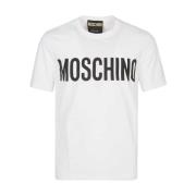 Moschino Vit Bomull T-shirt Klassisk Passform White, Herr