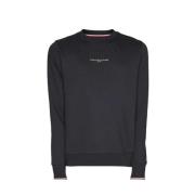 Tommy Hilfiger Svart Crew Neck Sweater Logo Black, Herr