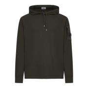 C.p. Company Grön Fleece Hoodie med Logoficka Green, Herr