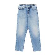 Patrizia Pepe Hög Midja Tapered Denim Jeans Blue, Dam