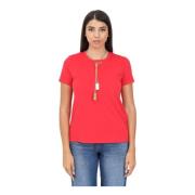 Elisabetta Franchi Röd T-shirt med halsband Red, Dam