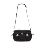 Ami Paris Svart Nylon Messenger Väska Black, Herr