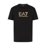 Emporio Armani EA7 Kortärmad T-shirt Sportig Modern Stil Black, Herr