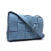 Bottega Veneta Vintage Pre-owned Tyg axelremsvskor Blue, Dam