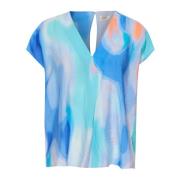 InWear Abstrakt Print Top Blus Soft Waters Multicolor, Dam