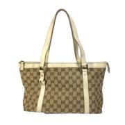 Gucci Vintage Pre-owned Canvas gucci-vskor Beige, Dam