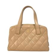 Chanel Vintage Pre-owned Laeder chanel-vskor Beige, Dam