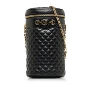 Gucci Vintage Pre-owned Laeder crossbodyvskor Black, Dam