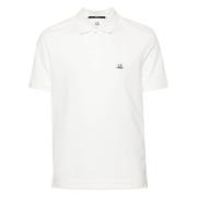 C.p. Company Logo Patch Polo Shirt White, Herr