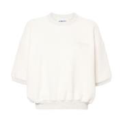 Autry Logo Patch Cropped Sweatshirt Beige, Dam