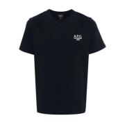 A.p.c. Logotyp Broderad T-shirt Blue, Herr