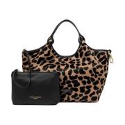 Gianni Chiarini Leopard Print Shopping Bag Brown, Dam