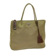 Prada Vintage Pre-owned Nylon totevskor Beige, Dam