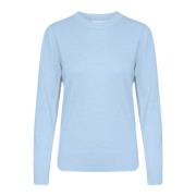 Saint Tropez Round-neck Knitwear Blue, Dam