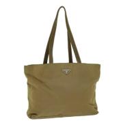 Prada Vintage Pre-owned Nylon totevskor Beige, Dam