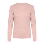 Saint Tropez Ash Rose Melange Stickad Tröja Pink, Dam