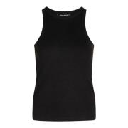 Bruuns Bazaar Klassisk Rib Tank Top Svart Black, Dam