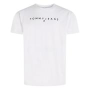 Tommy Hilfiger Linjär Logo Tee T-shirt White, Herr