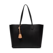 Tory Burch Perry Triple-Compartment Tote Bag Black, Dam