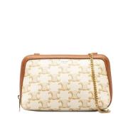 Celine Vintage Pre-owned Laeder handvskor Beige, Dam