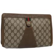 Gucci Vintage Pre-owned Canvas kuvertvskor Beige, Dam