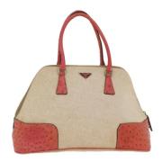 Prada Vintage Pre-owned Canvas handvskor Beige, Dam