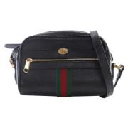 Gucci Vintage Pre-owned Laeder crossbodyvskor Black, Dam