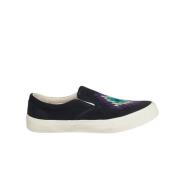 YMC You Must Create Blå Broderade Slip-On Sneakers Blue, Herr