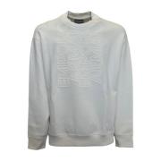 Emporio Armani Bomull Crewneck Sweatshirt med Logo Beige, Herr