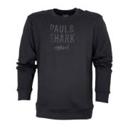 Paul & Shark Svart Crewneck Sweatshirt Långärmad Logo Black, Herr