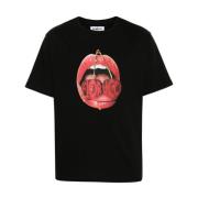 Fiorucci Svart Mun Logo Print T-shirt Black, Herr