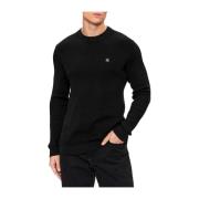 Calvin Klein Svart Honungskaka Crewneck Tröja Black, Herr