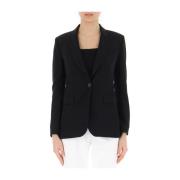 Liu Jo Svart Blazer Jacka En Knapp Black, Dam