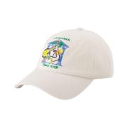 Casablanca Tennis Club Cap - Bomull - Vit Beige, Unisex