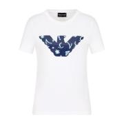 Emporio Armani Vit Bomullsblandning Jersey T-shirt White, Dam