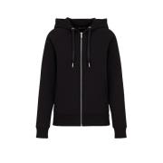 Armani Exchange Svart Zip-Up Hoodie Black, Dam