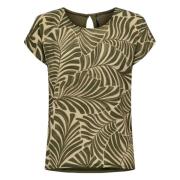 Only Vigga Le Coquett T-shirt Green, Dam