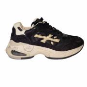 Premiata Svarta Sharky D Nylon Mocka Läder Sneakers Black, Dam