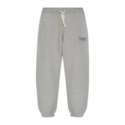 Palm Angels Sweatpants med logotyp Gray, Dam