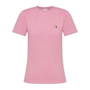 Maison Kitsuné T-shirt med logopatch Pink, Dam